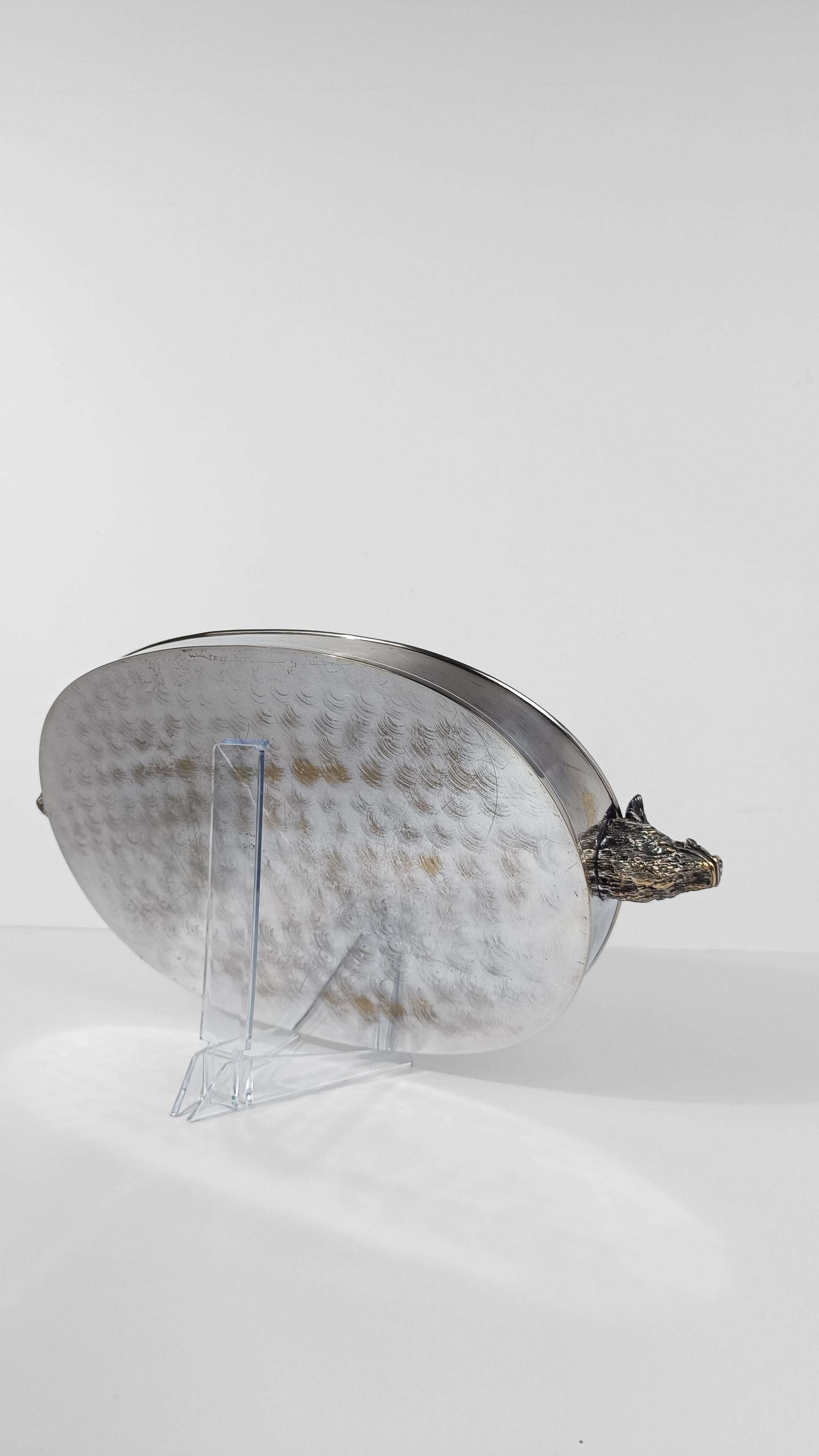 Tray with Handles in the Shape of a Boar's head attributable to Valenti, 70s For Sale 6