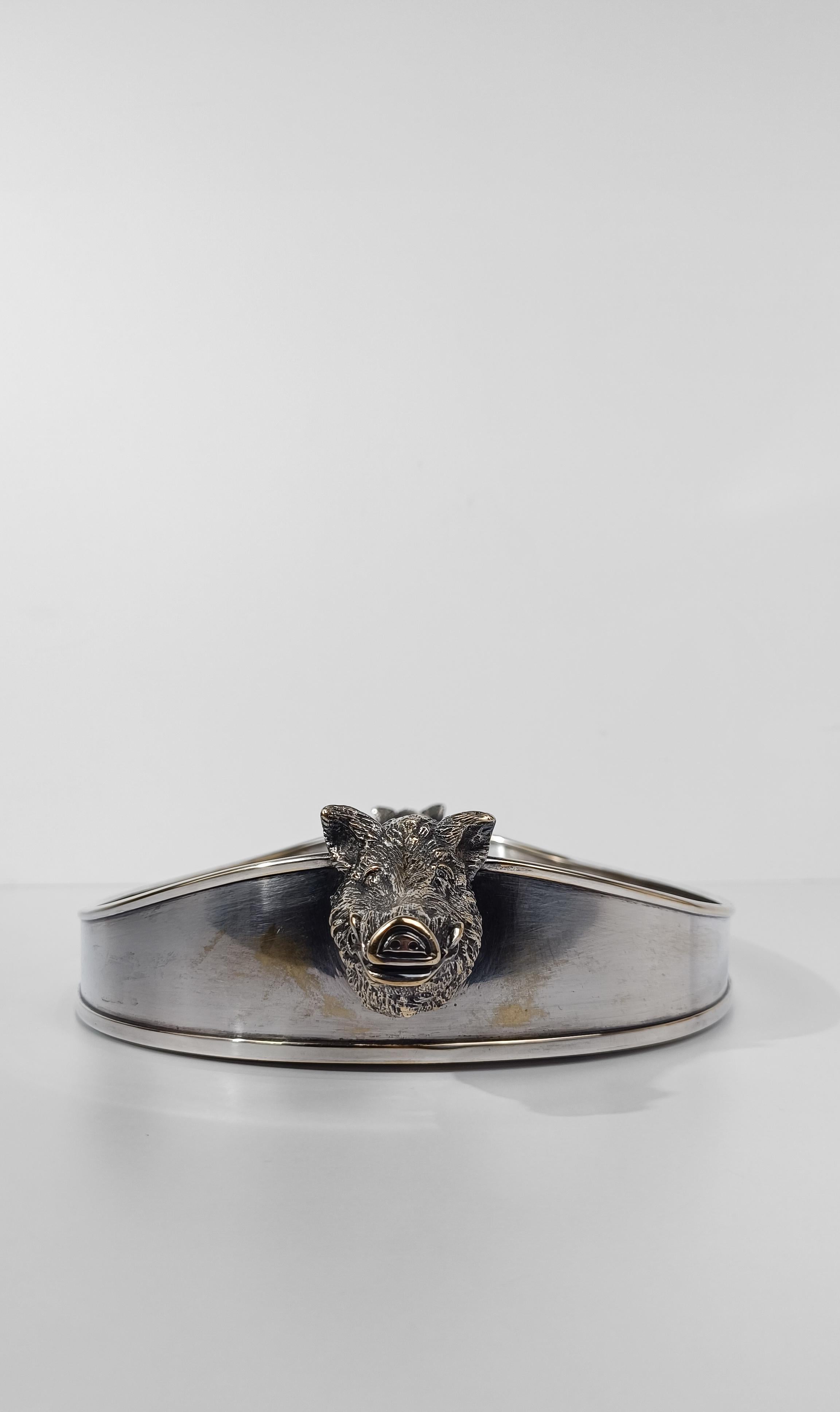 Tray with Handles in the Shape of a Boar's head attributable to Valenti, 70s For Sale 10