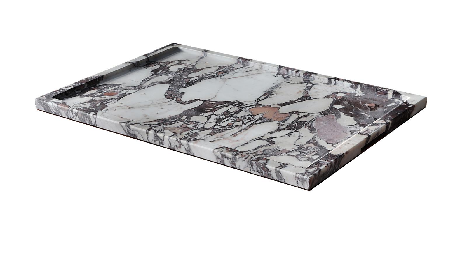 Modern Trayano, the handmade tray in precious marble For Sale