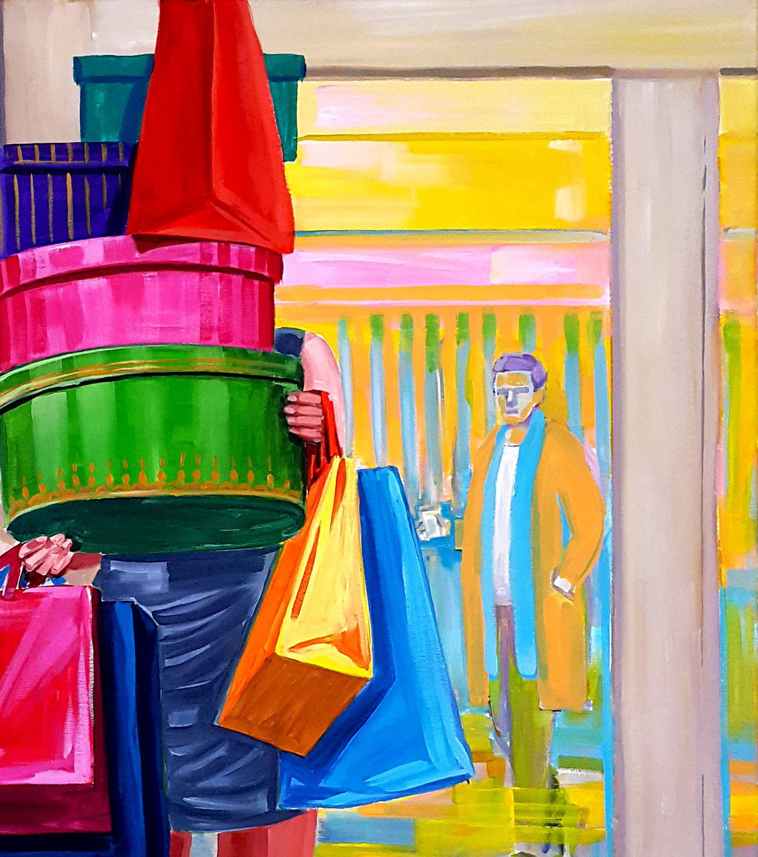 Shopping, Painting, Acrylic on Canvas For Sale 2