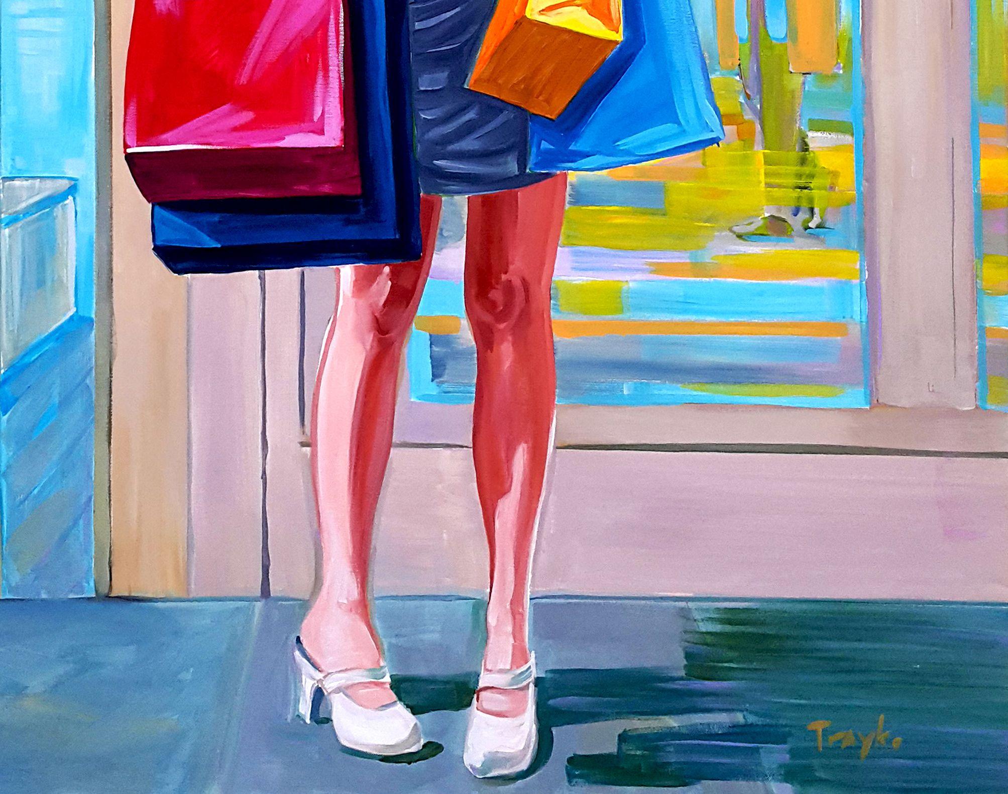 Shopping, Painting, Acrylic on Canvas For Sale 3