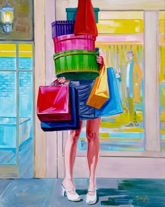 Shopping, Gemälde, Acryl auf Leinwand