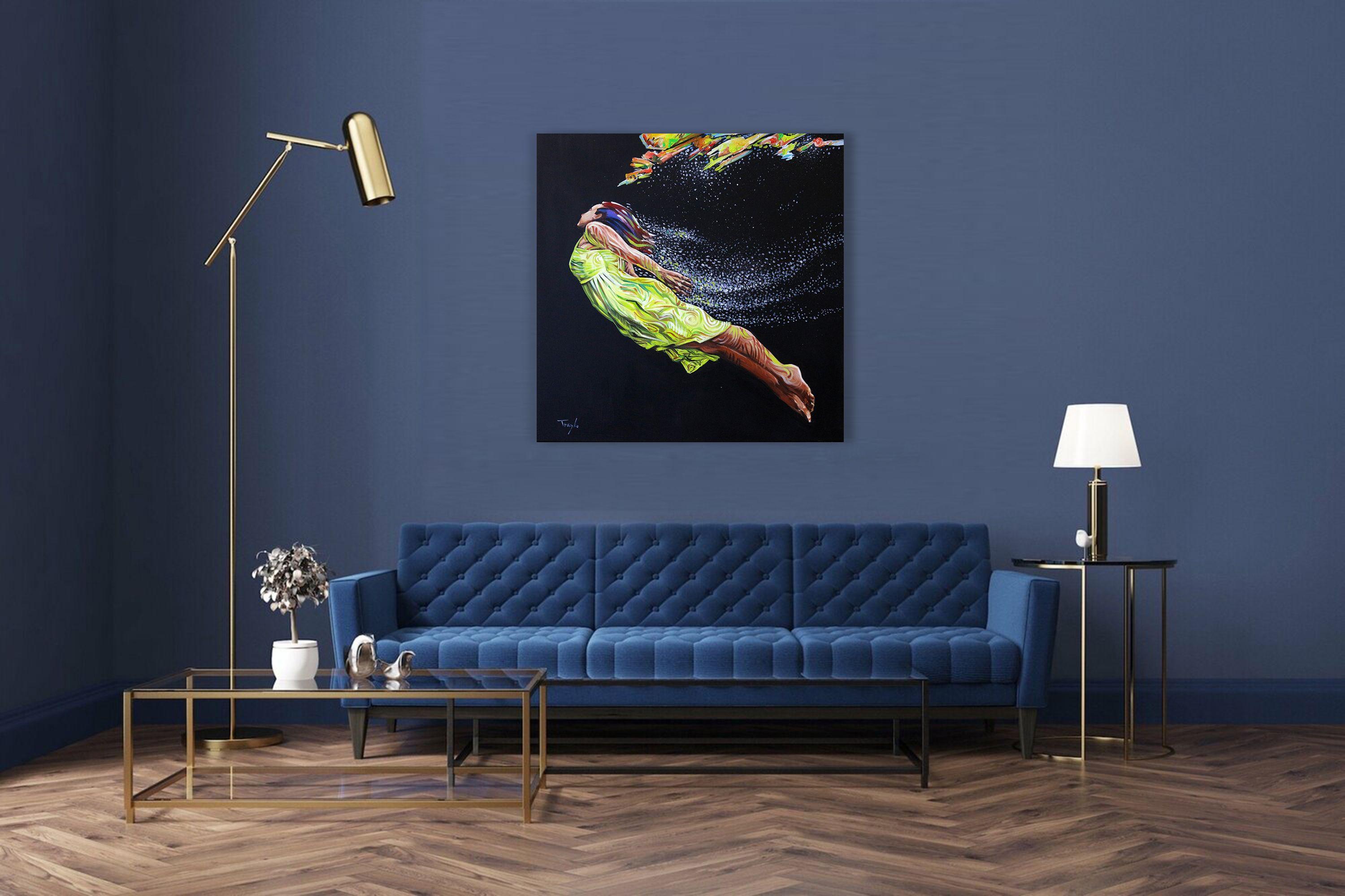 Underwater  Dreams  Diving, Painting, Acrylic on Canvas For Sale 2