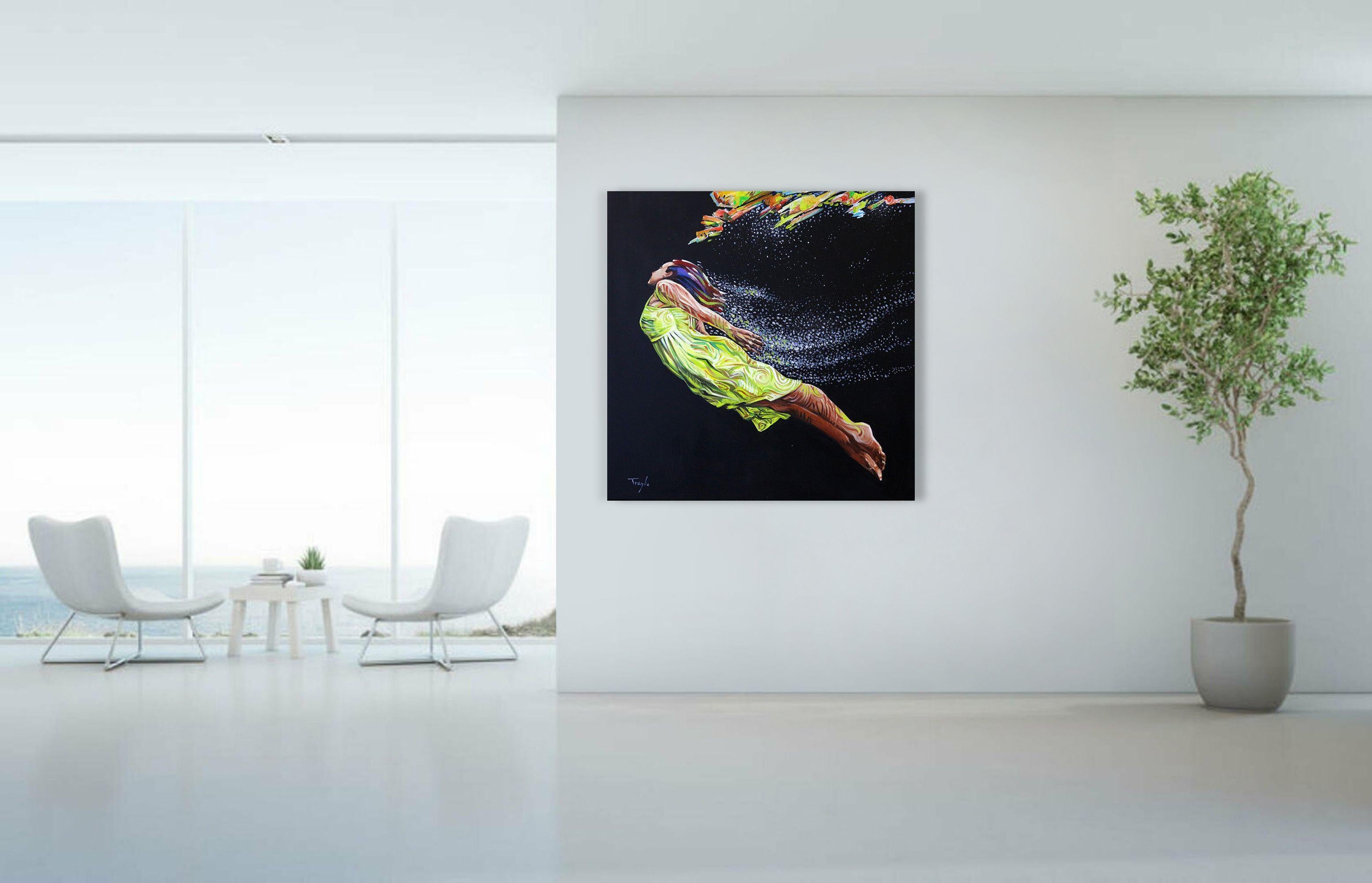 Underwater  Dreams  Diving, Painting, Acrylic on Canvas For Sale 3