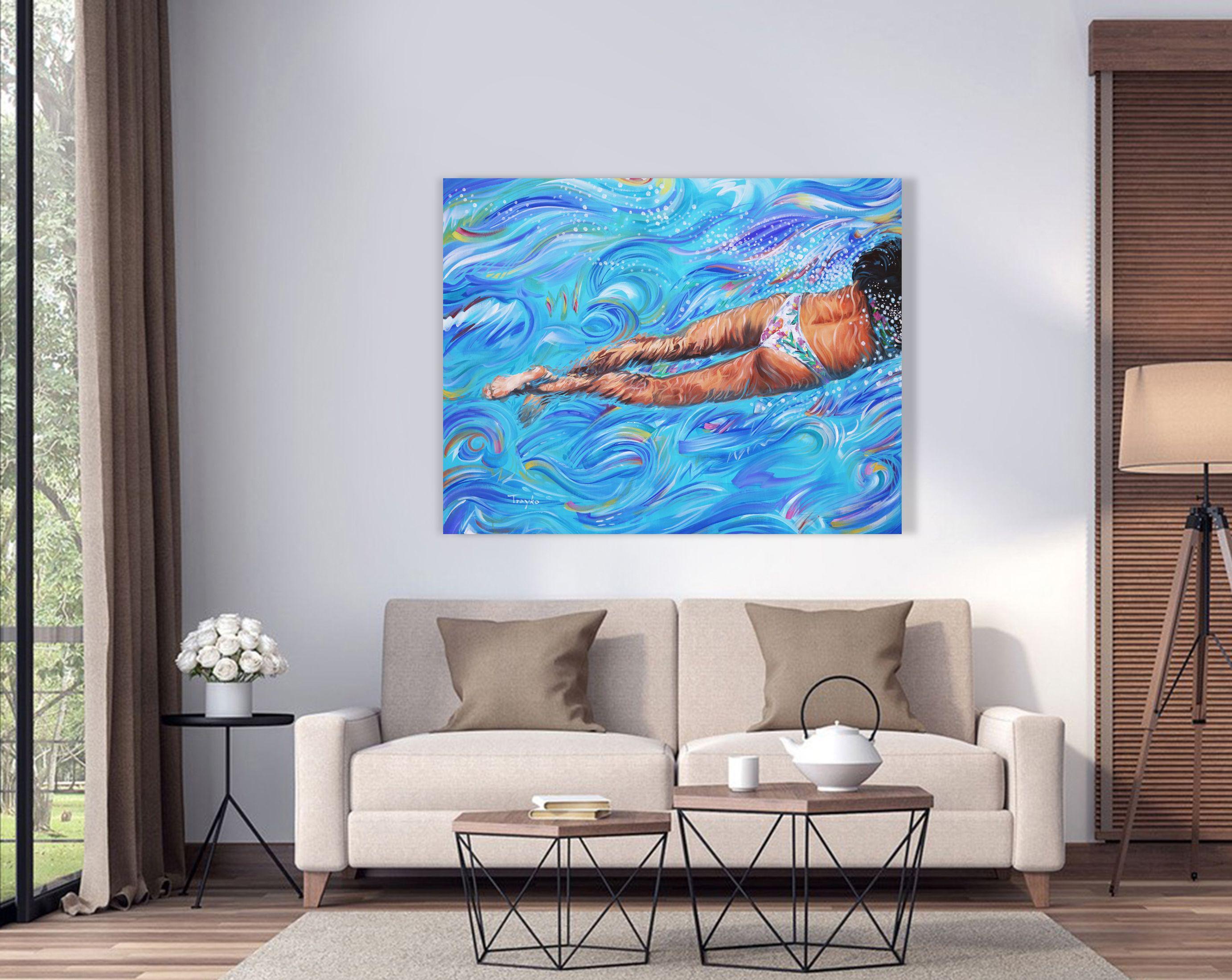 Wasser ist alles, Malerei, Acryl auf Leinwand (Zeitgenössisch), Painting, von Trayko Popov
