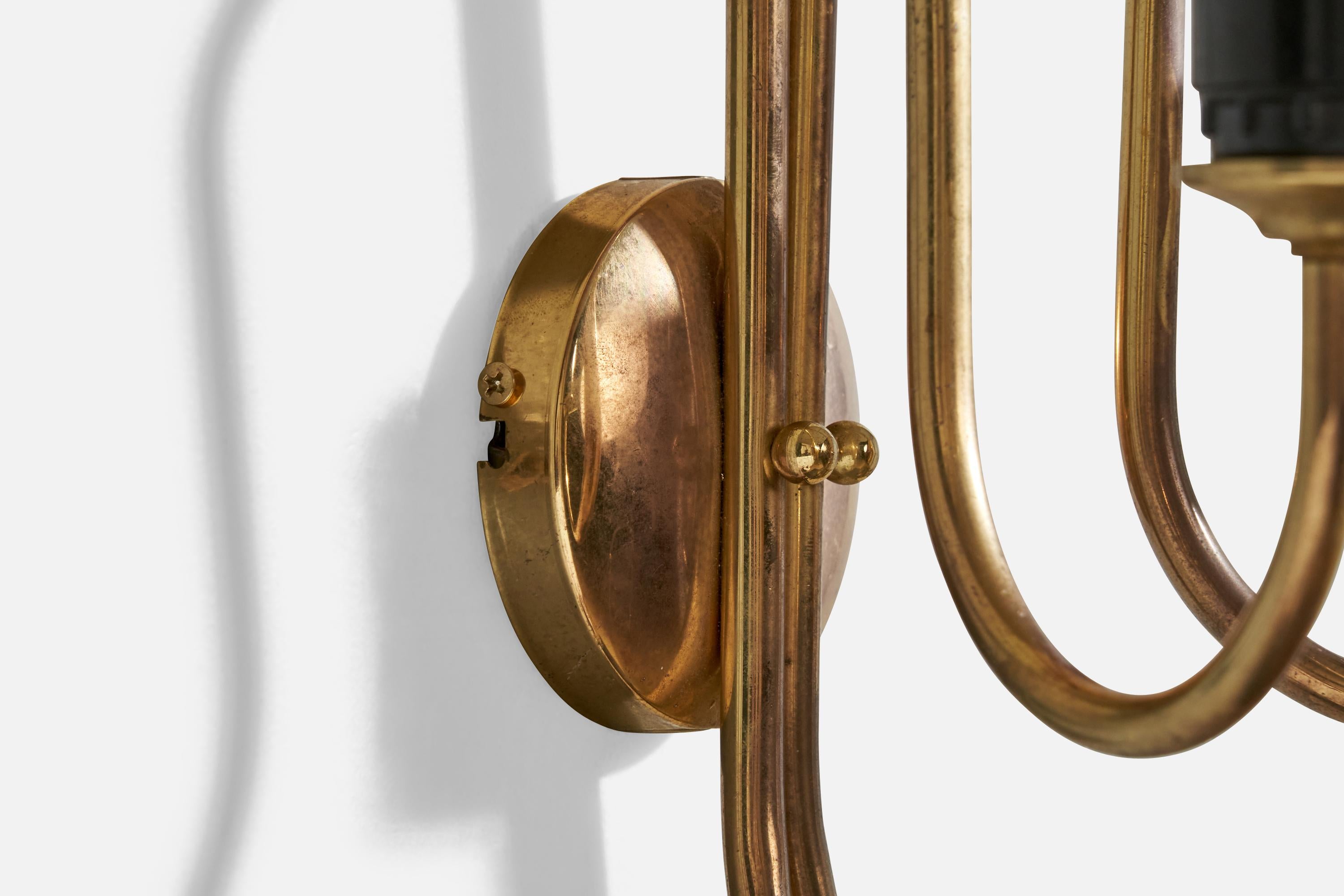 Tr&Co, Wall Lights, Brass, Fabric, Norway, 1960s 8