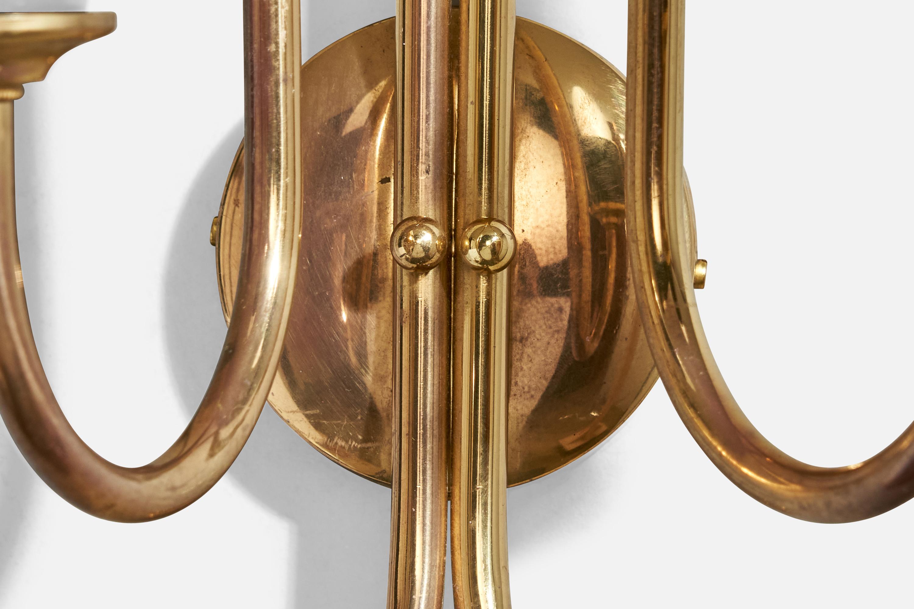 Tr&Co, Wall Lights, Brass, Fabric, Norway, 1960s 9