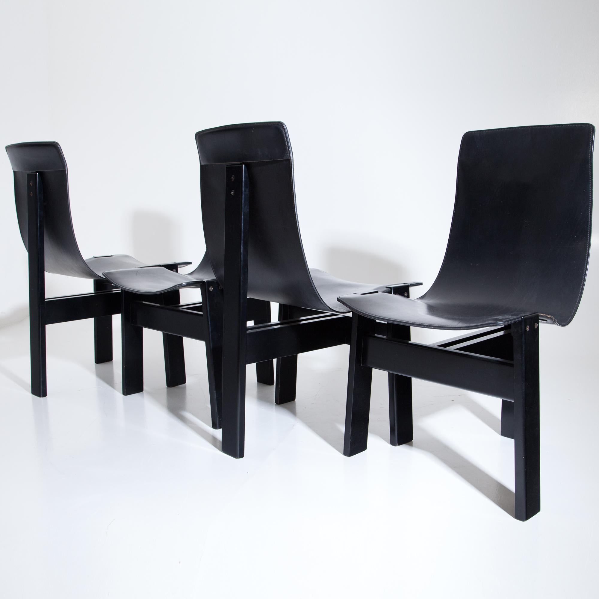 Mid-Century Modern TRE 3‘ Chairs by Angelo Mangiarotti, Italy, 1970s-1980s