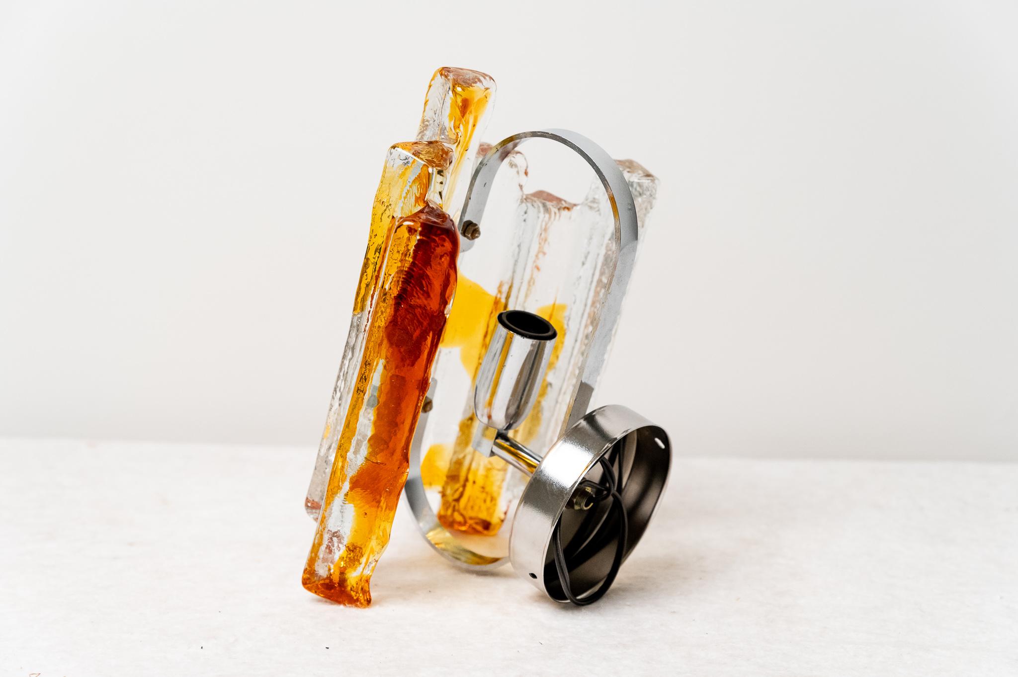 Tres apliques de cristal de Murano de Carlo Nason para Mazzega, años 60 Moderno de mediados de siglo en venta