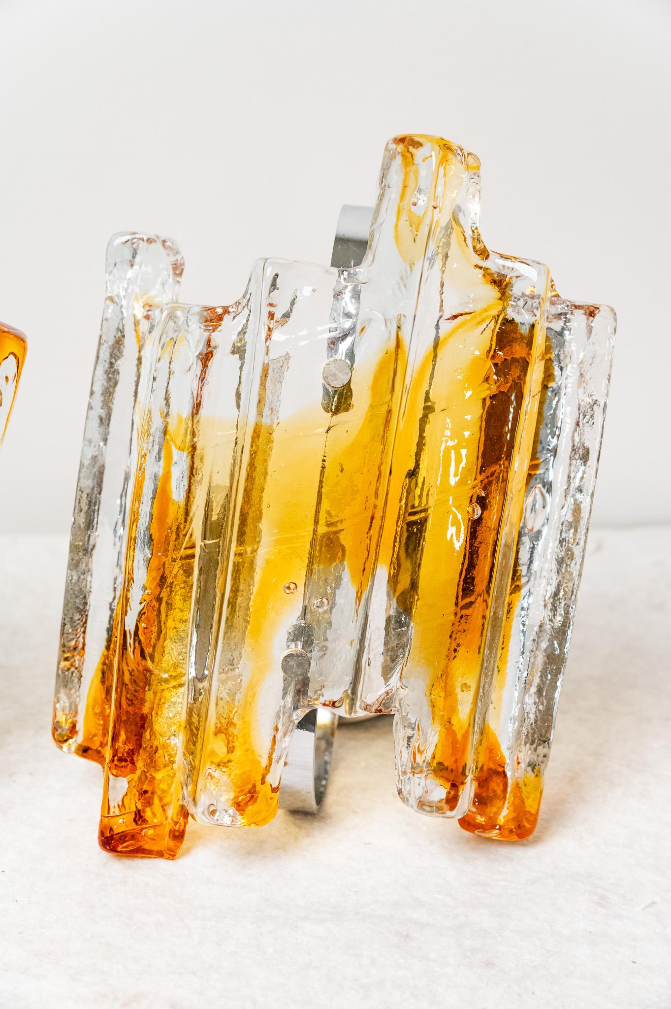 Tres apliques de cristal de Murano de Carlo Nason para Mazzega, años 60 en venta 2