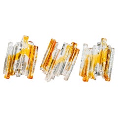 Three Murano glass wall sconces by Carlo Nason for Mazzega, 1960s