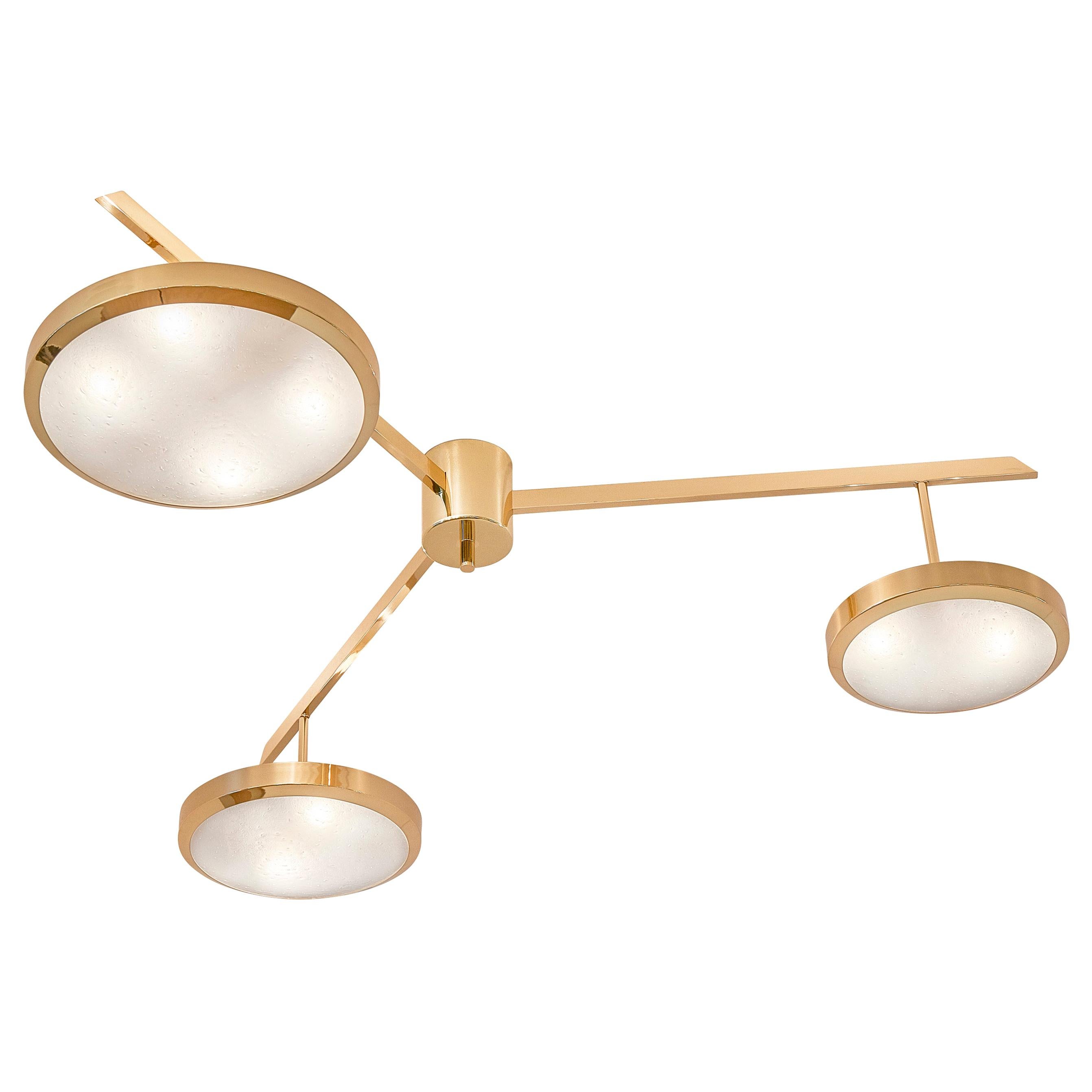 Tre Ceiling Light by Gaspare Asaro-Polished Brass Finish