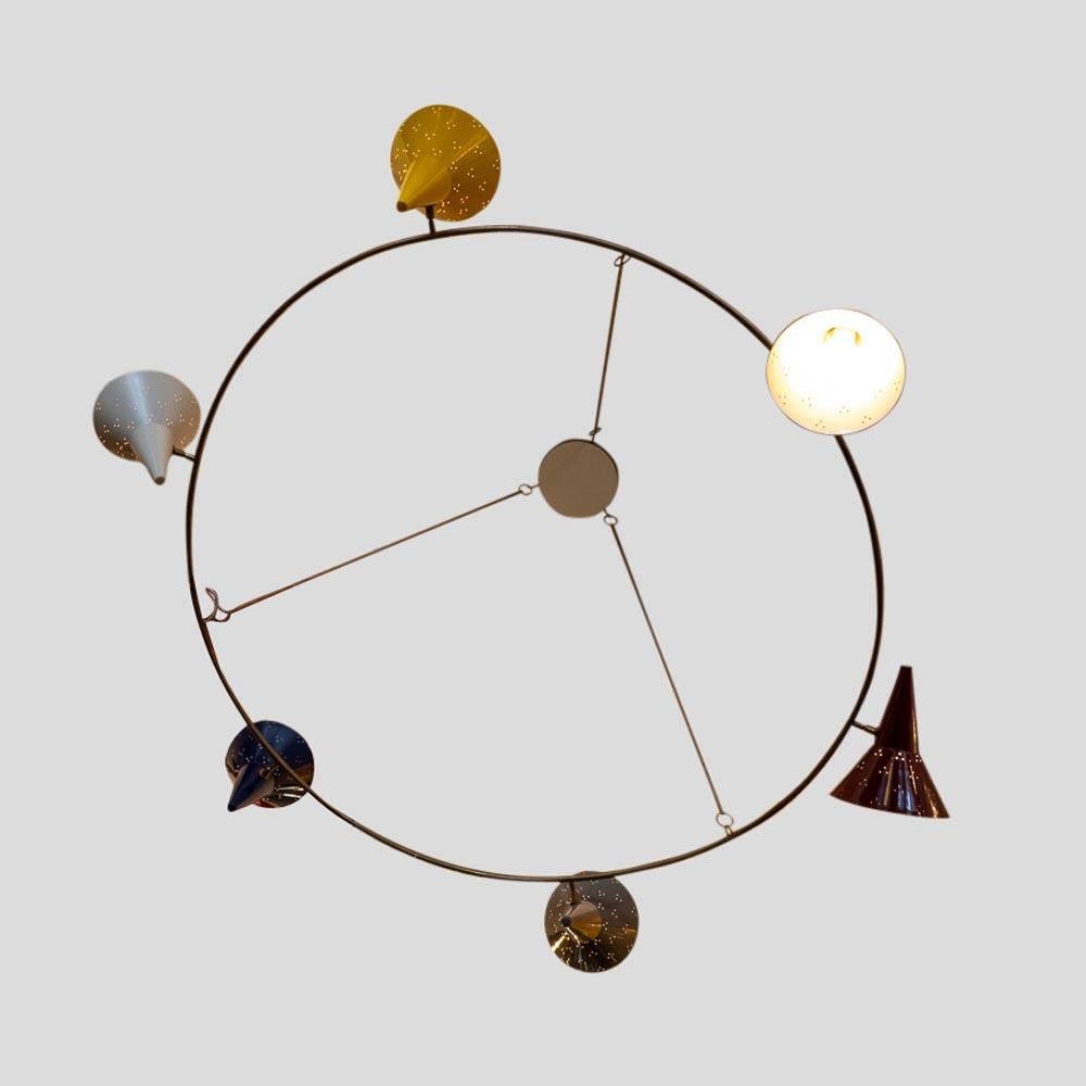 Moderne Plafonnier Tre Cento  Jaune Bleu Gris Noir Blanc Marron par Diego Mardegan en vente