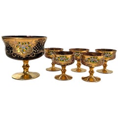 Tre Fuochi Gilt Murano Dessert Set