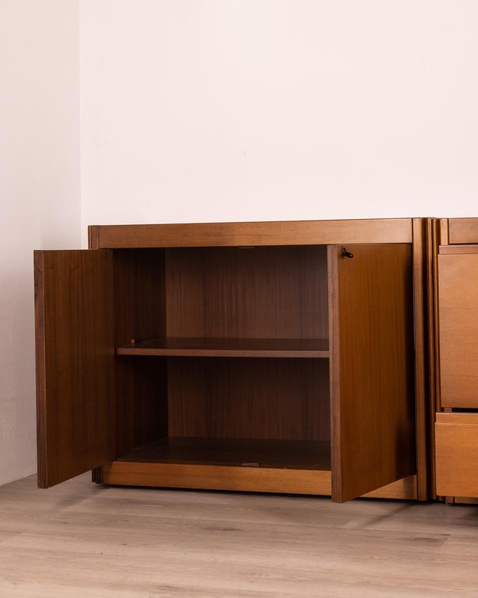 Mid-20th Century Three 60s modular sideboard furniture mod. 4d design A.Mangiarotti for Molteni