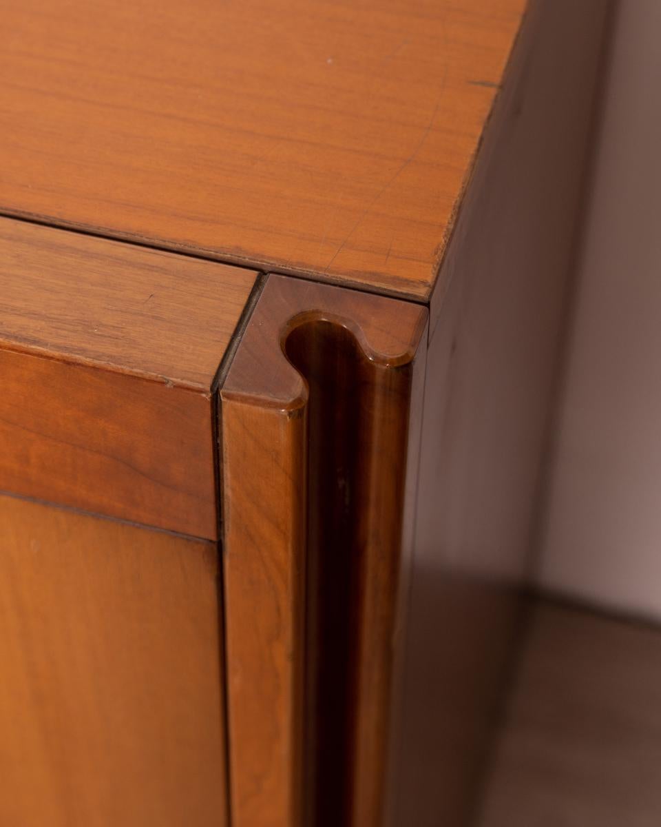 Wood Three 60s modular sideboard furniture mod. 4d design A.Mangiarotti for Molteni