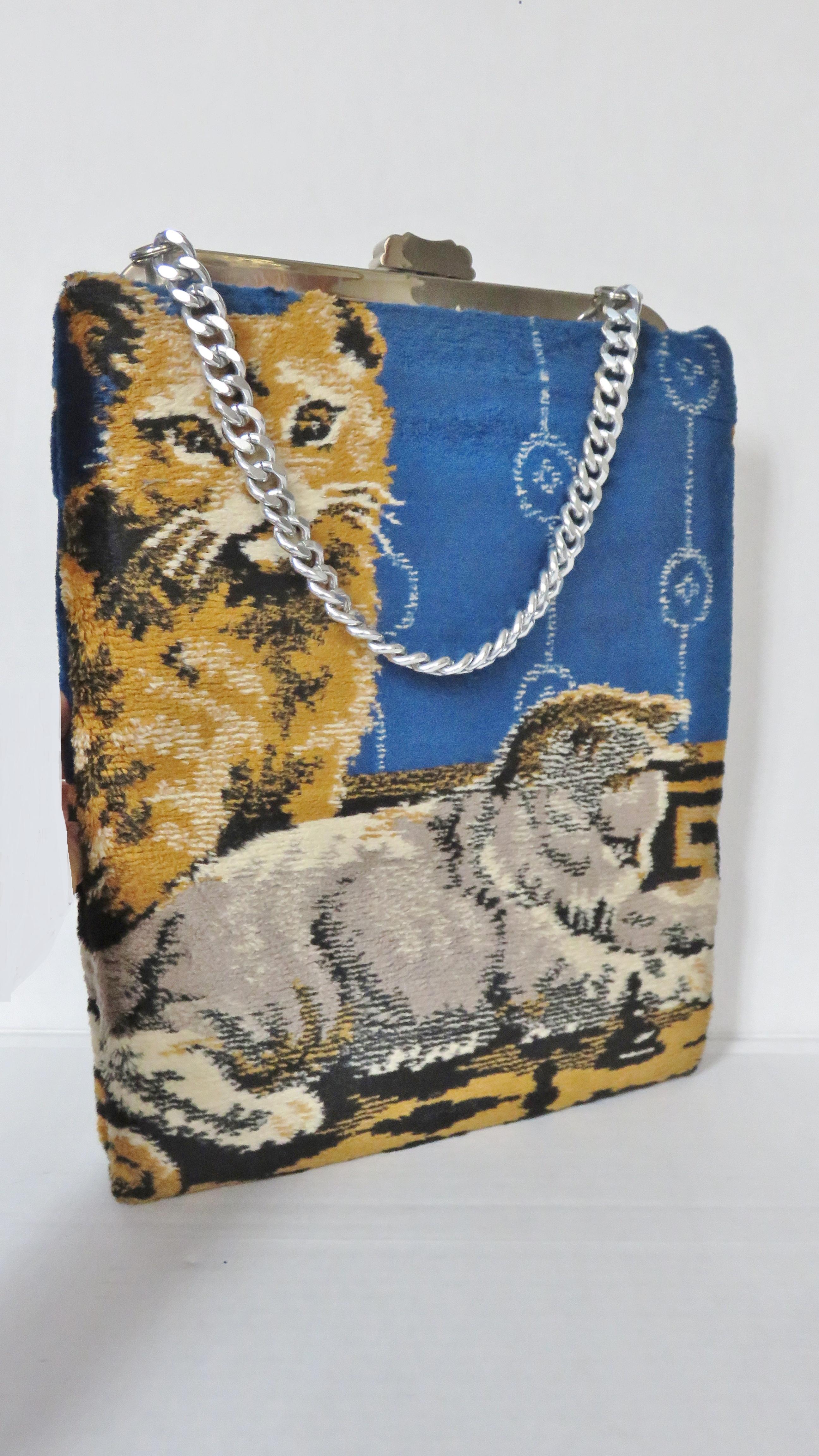 Tre-mor Carpet Bag with Cats 1960s 1