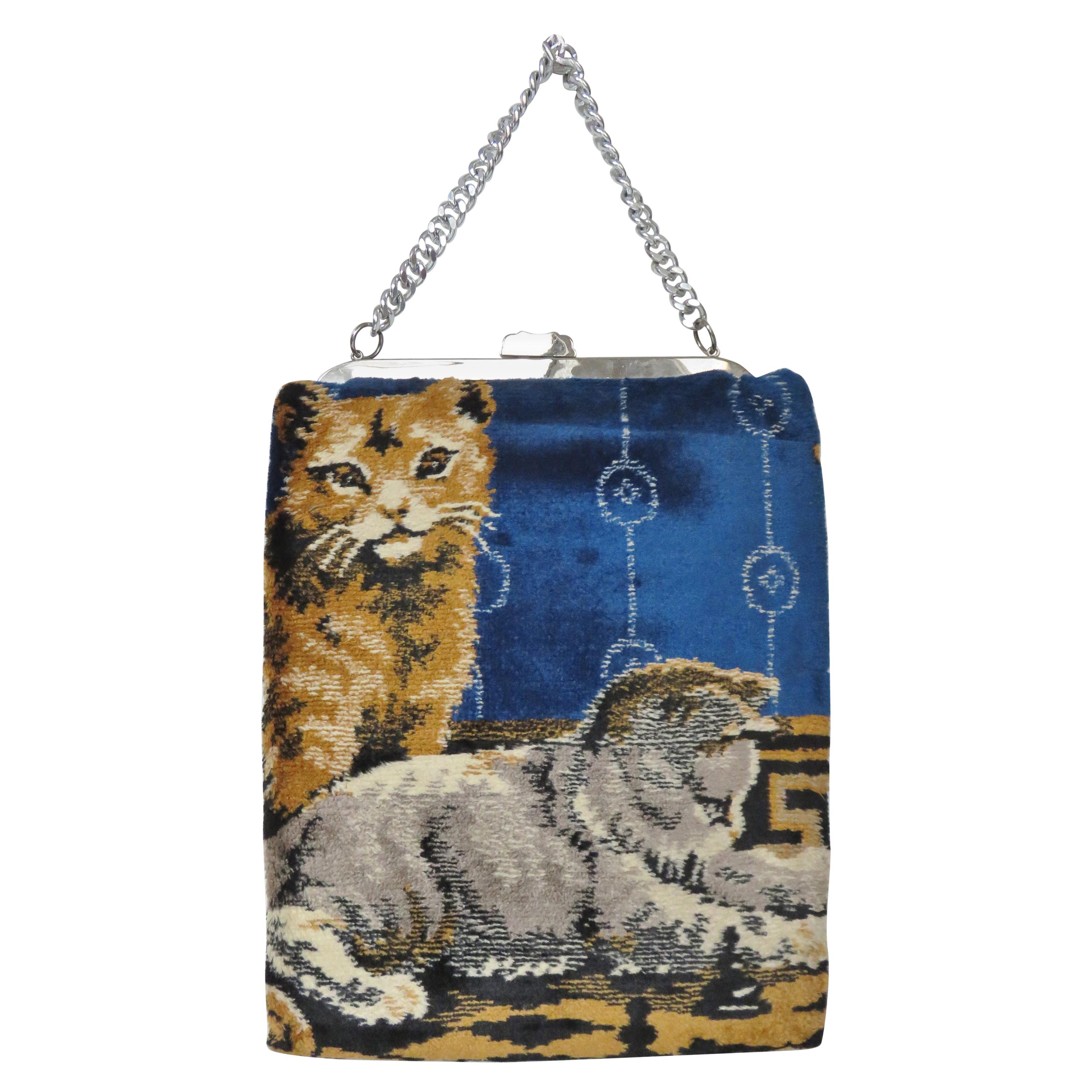 Tre-mor Carpet Bag with Cats 1960s