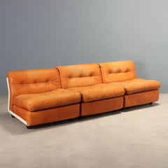 Three 'Amanta' Armchairs by Mario Bellini Production B&B Italia Anni 70 in leather