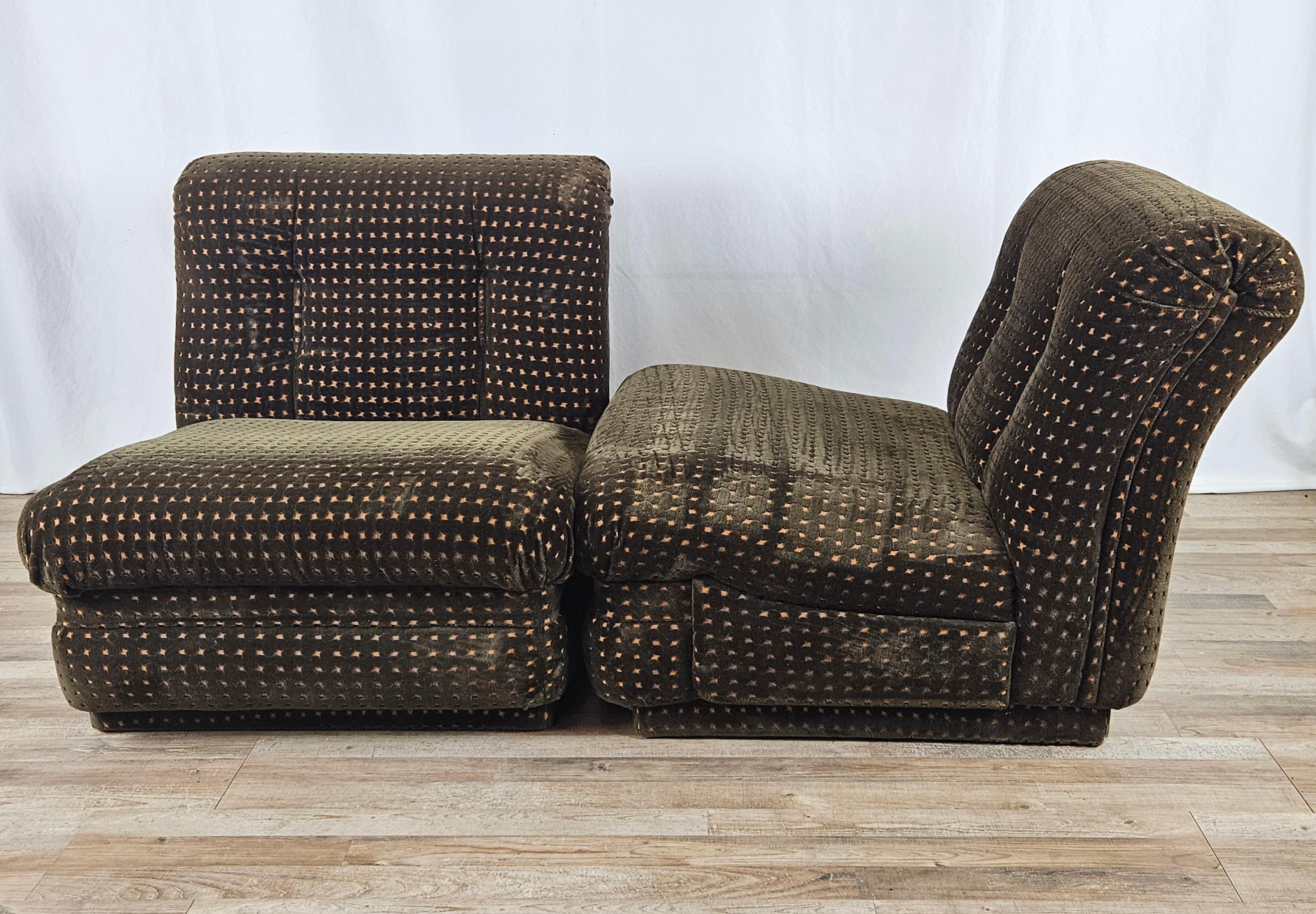 Three modular fabric armchairs from the 1970s In Good Condition For Sale In Premariacco, IT