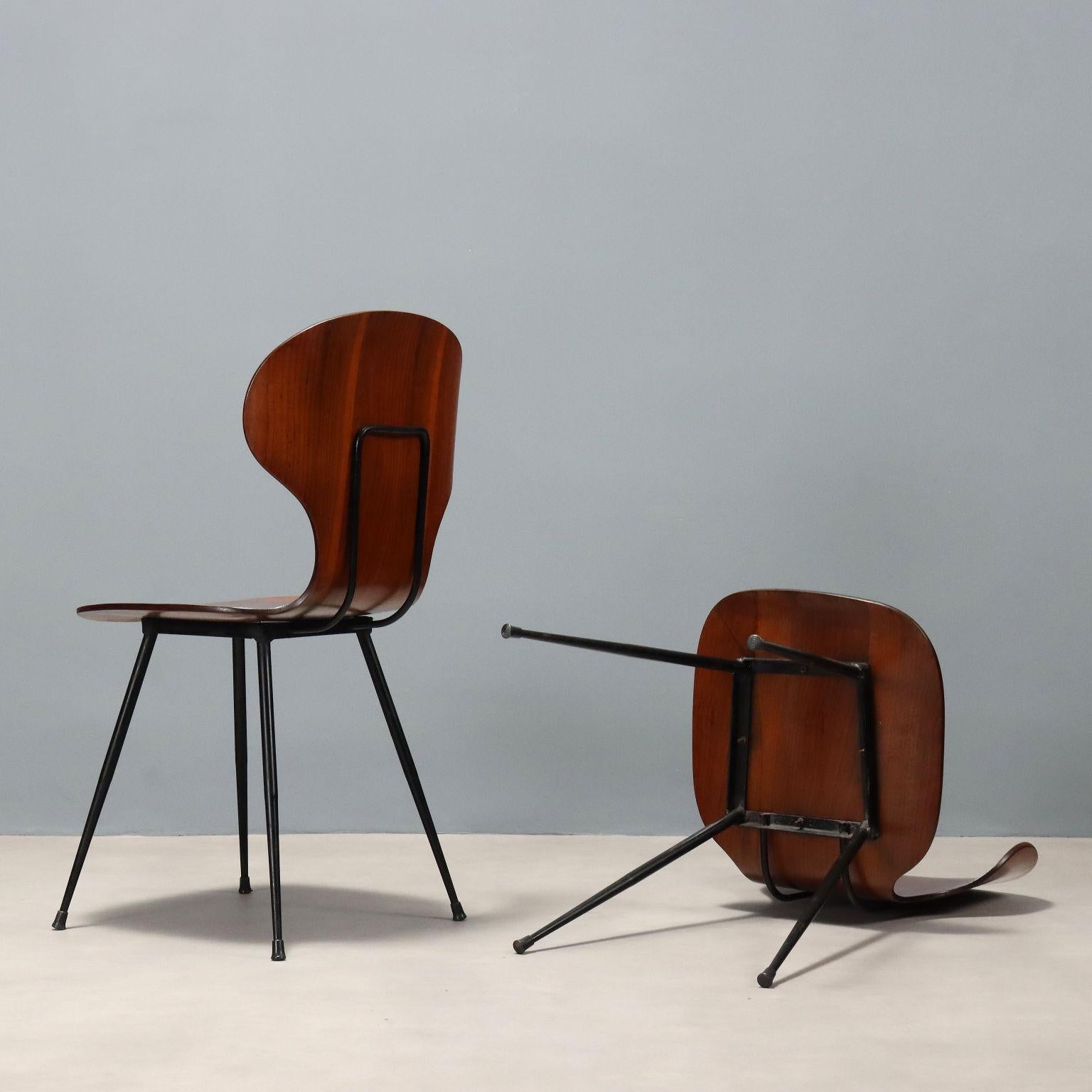 Metallo Tre Sedie Anni 60 in vendita