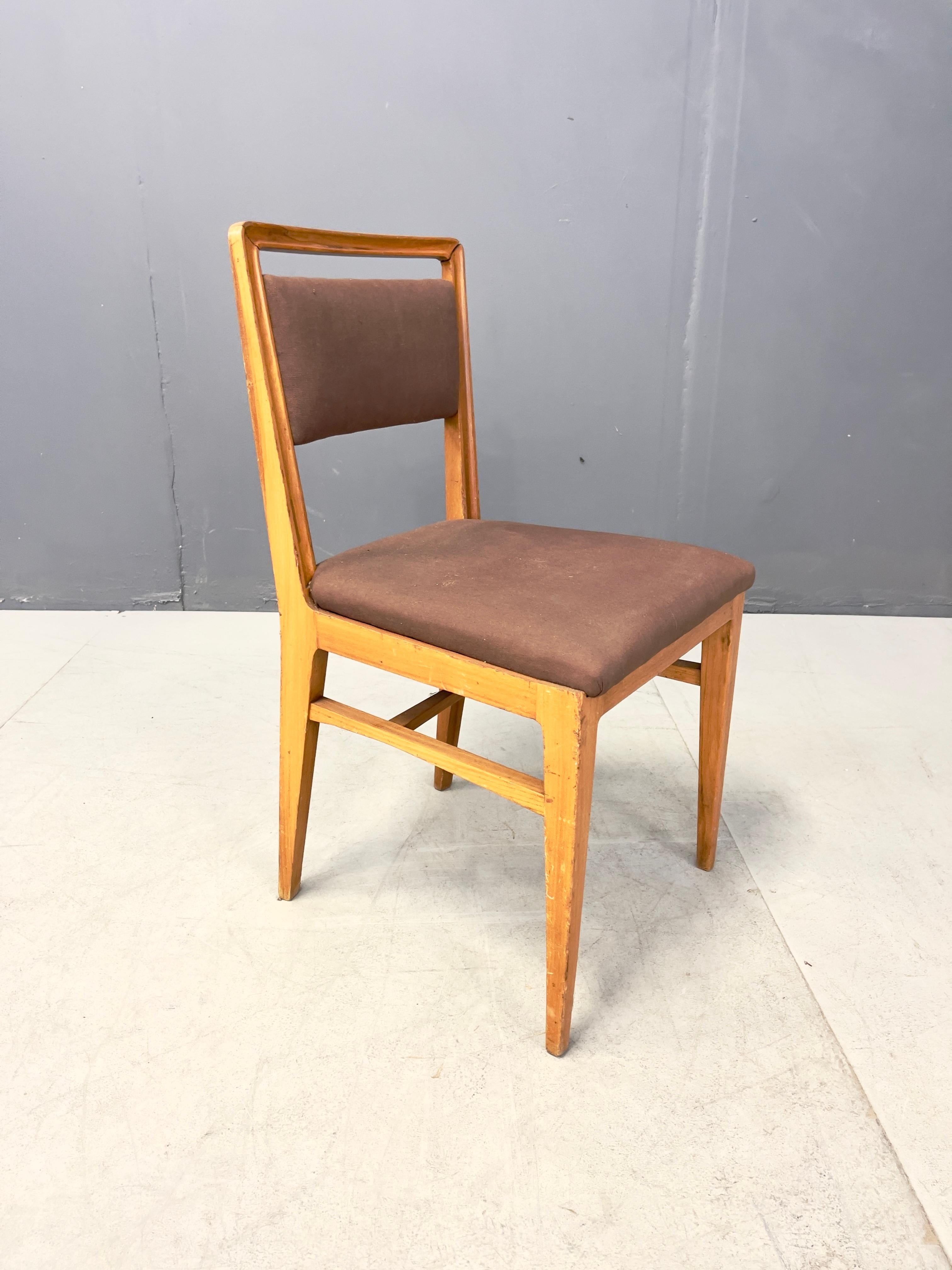 Mid-Century Modern Three Chairs Attributed to Gio Ponti, 1950s For Sale