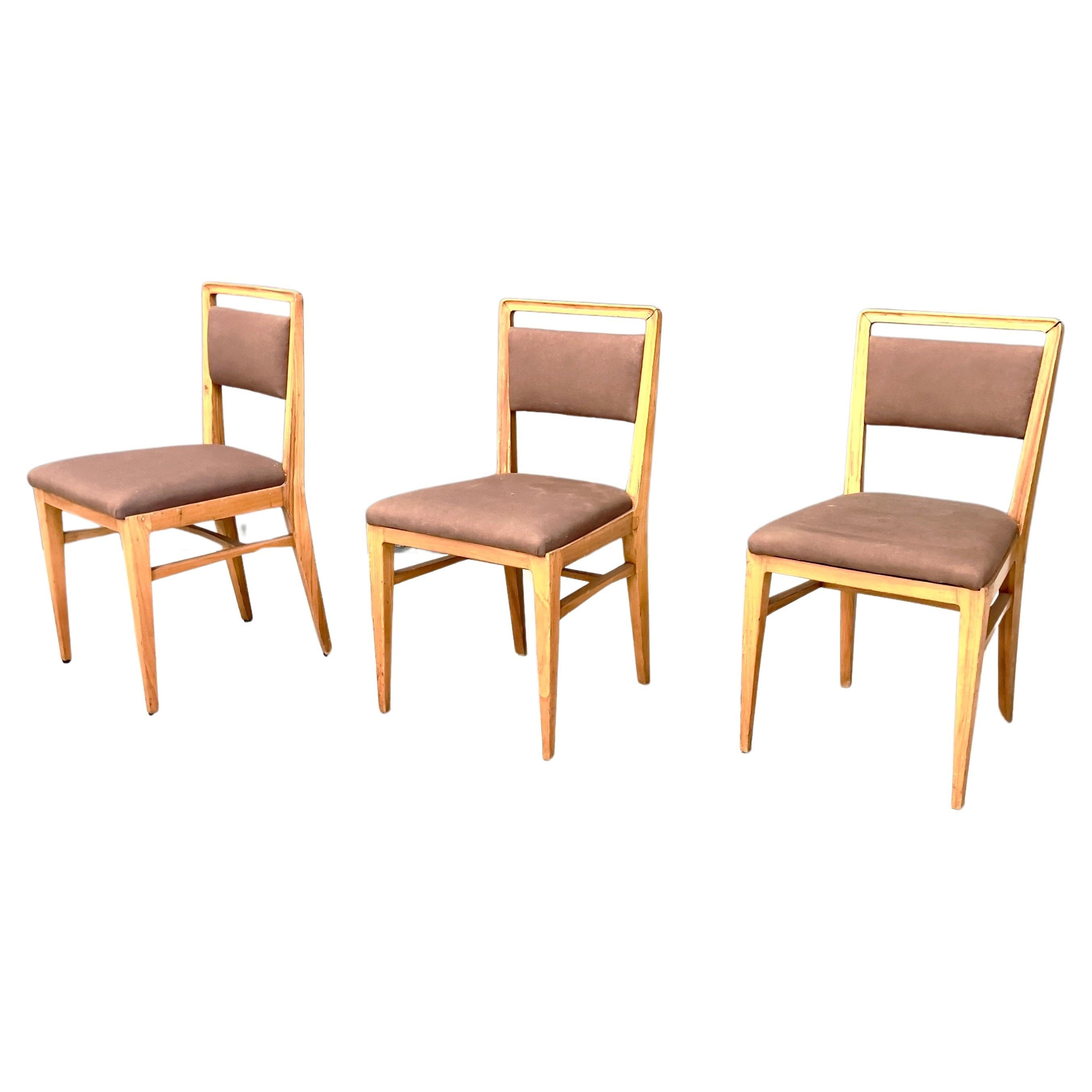 Three Chairs Attributed to Gio Ponti, 1950s For Sale