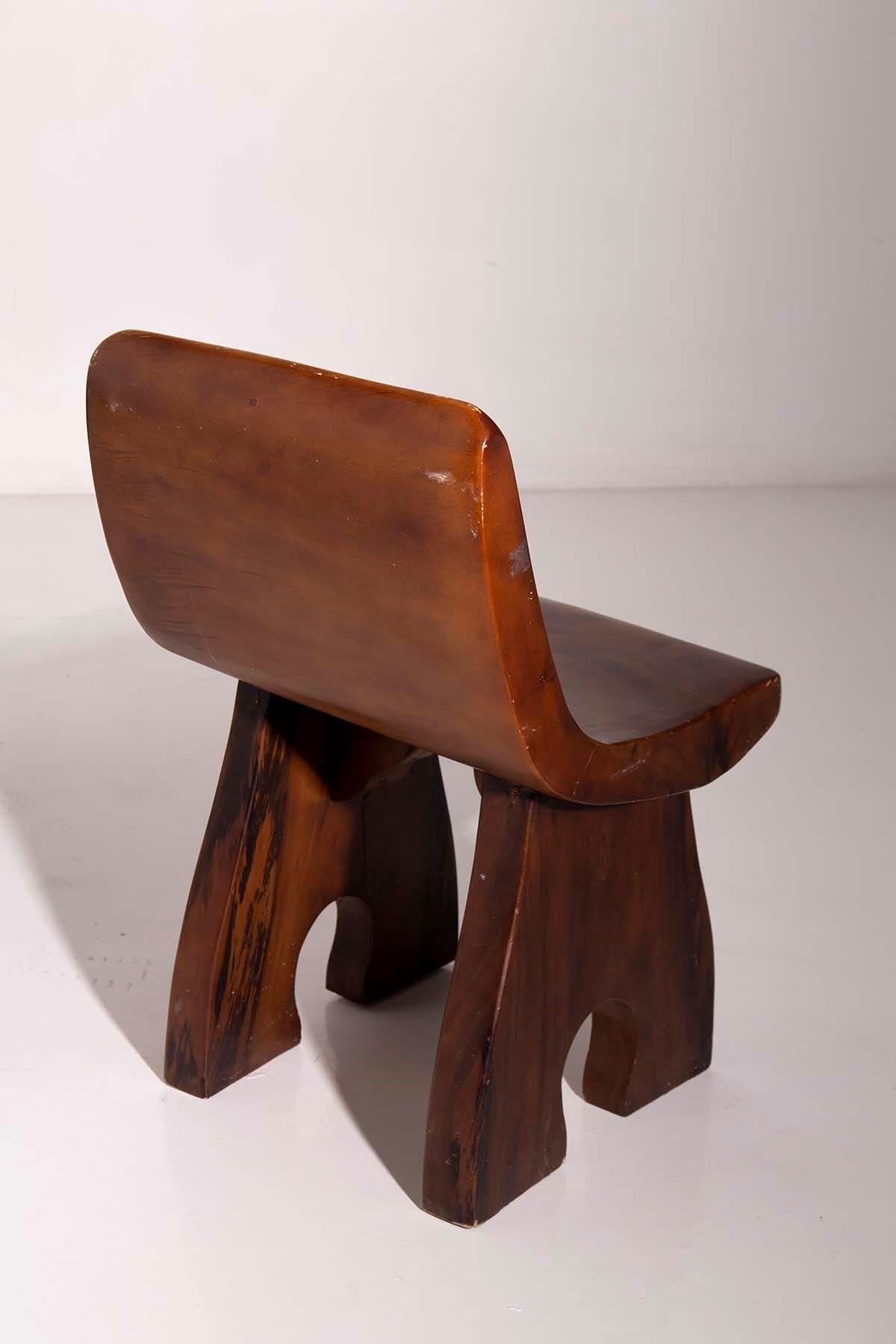 Mid-Century Modern Three wooden chairs attributed to Jose Zanine Caldas, 1950s
