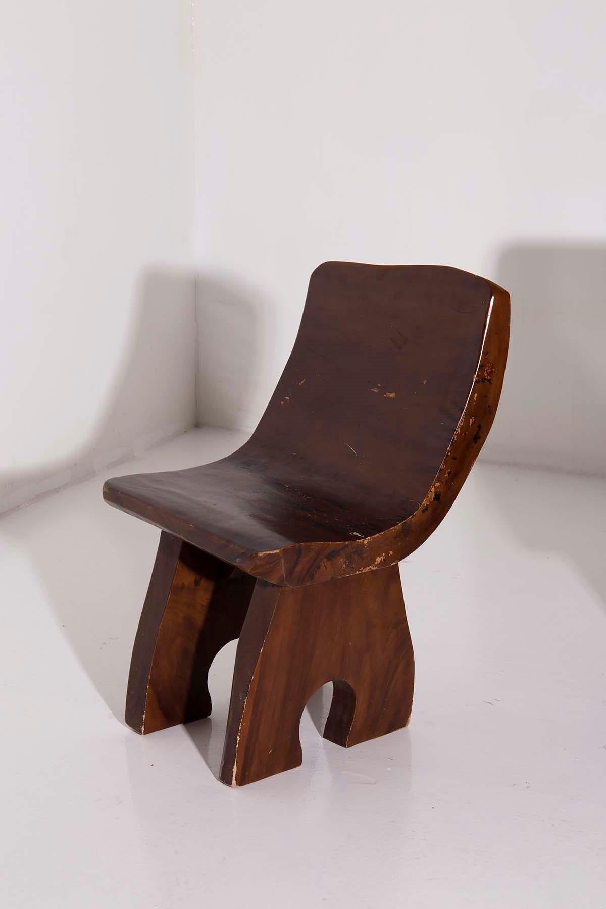 Brazilian Three wooden chairs attributed to Jose Zanine Caldas, 1950s