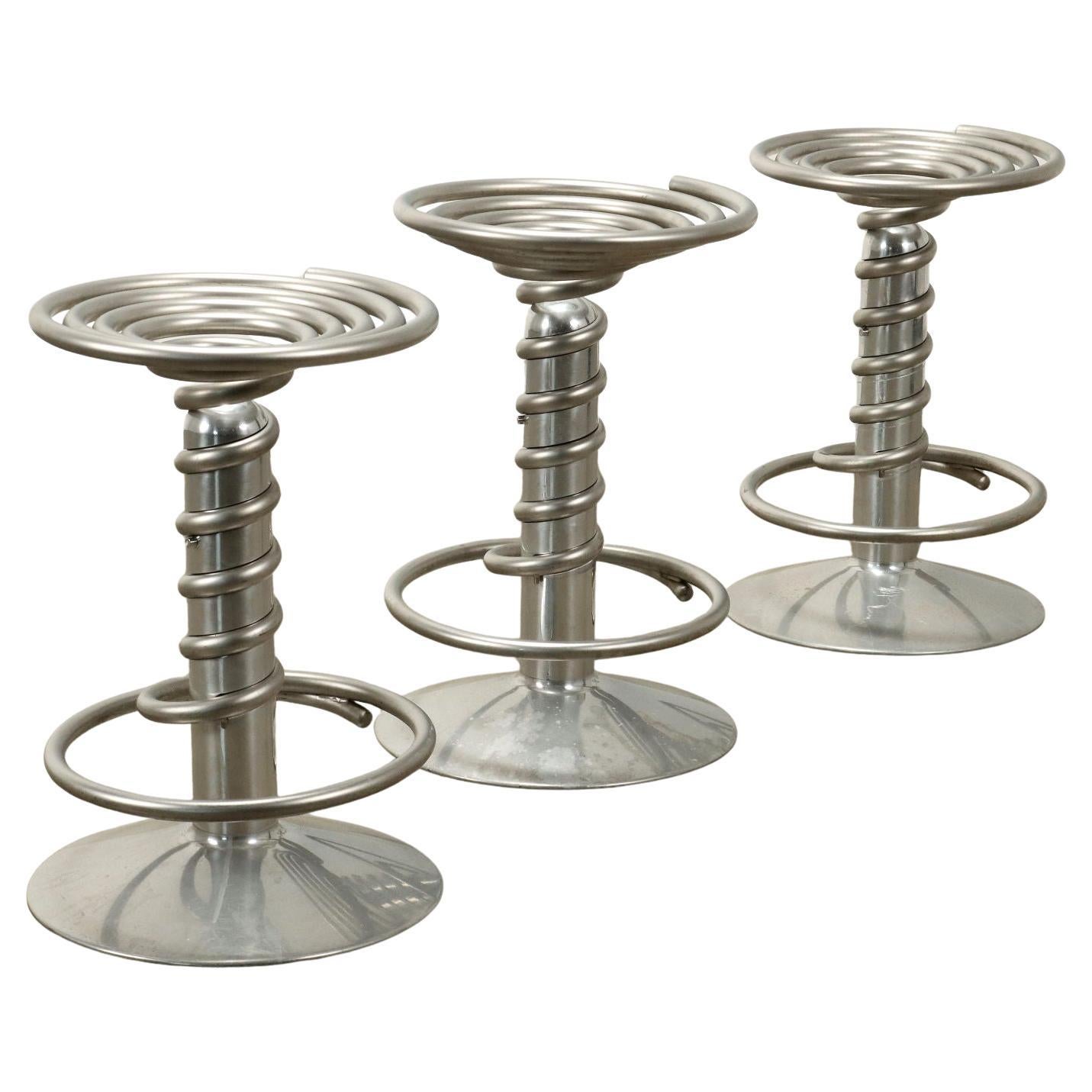 Trois tabourets à vis de Ron Arad pour Driade, années 2000