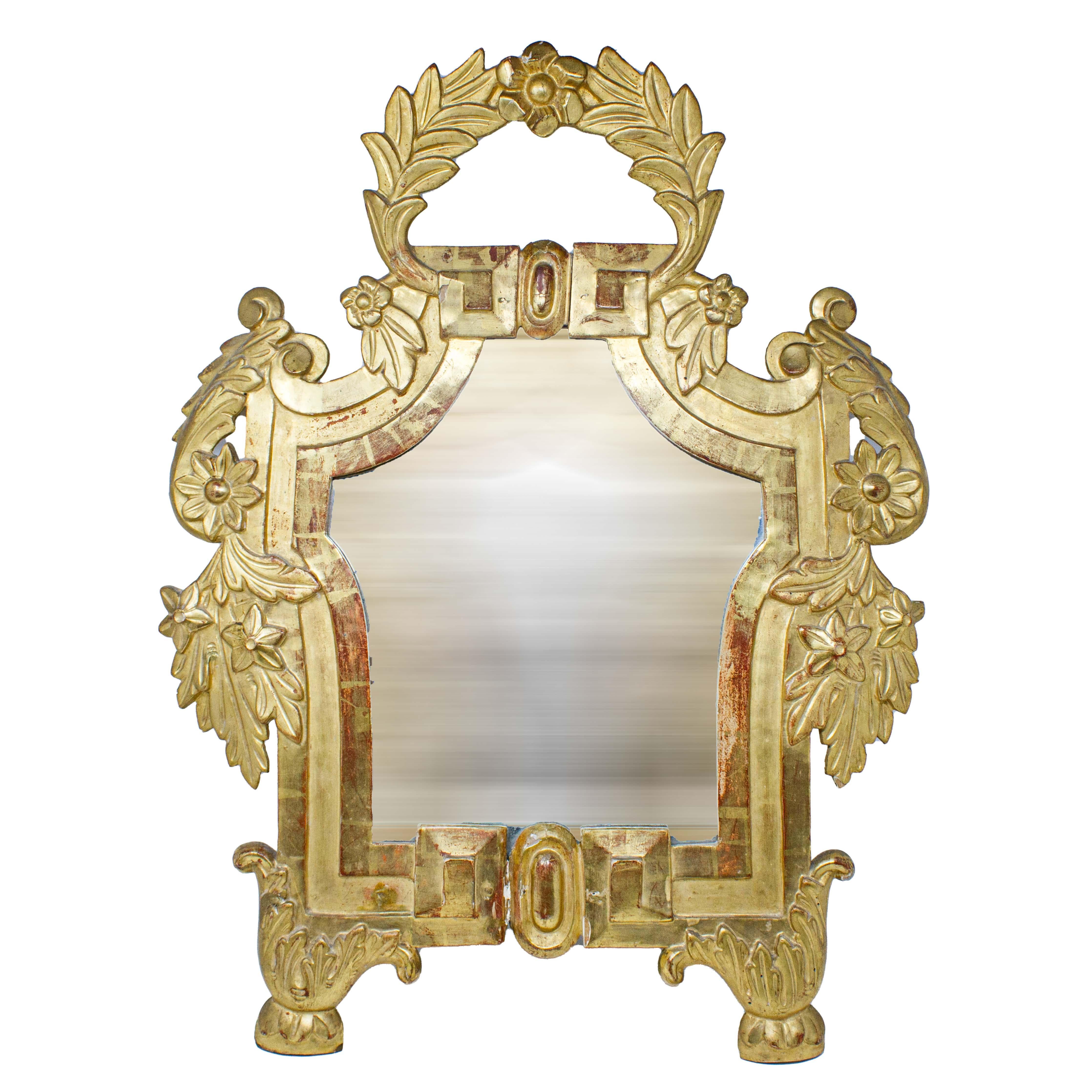 Three Louis XVI 18th Century gilded wood wall mirrors  For Sale 5