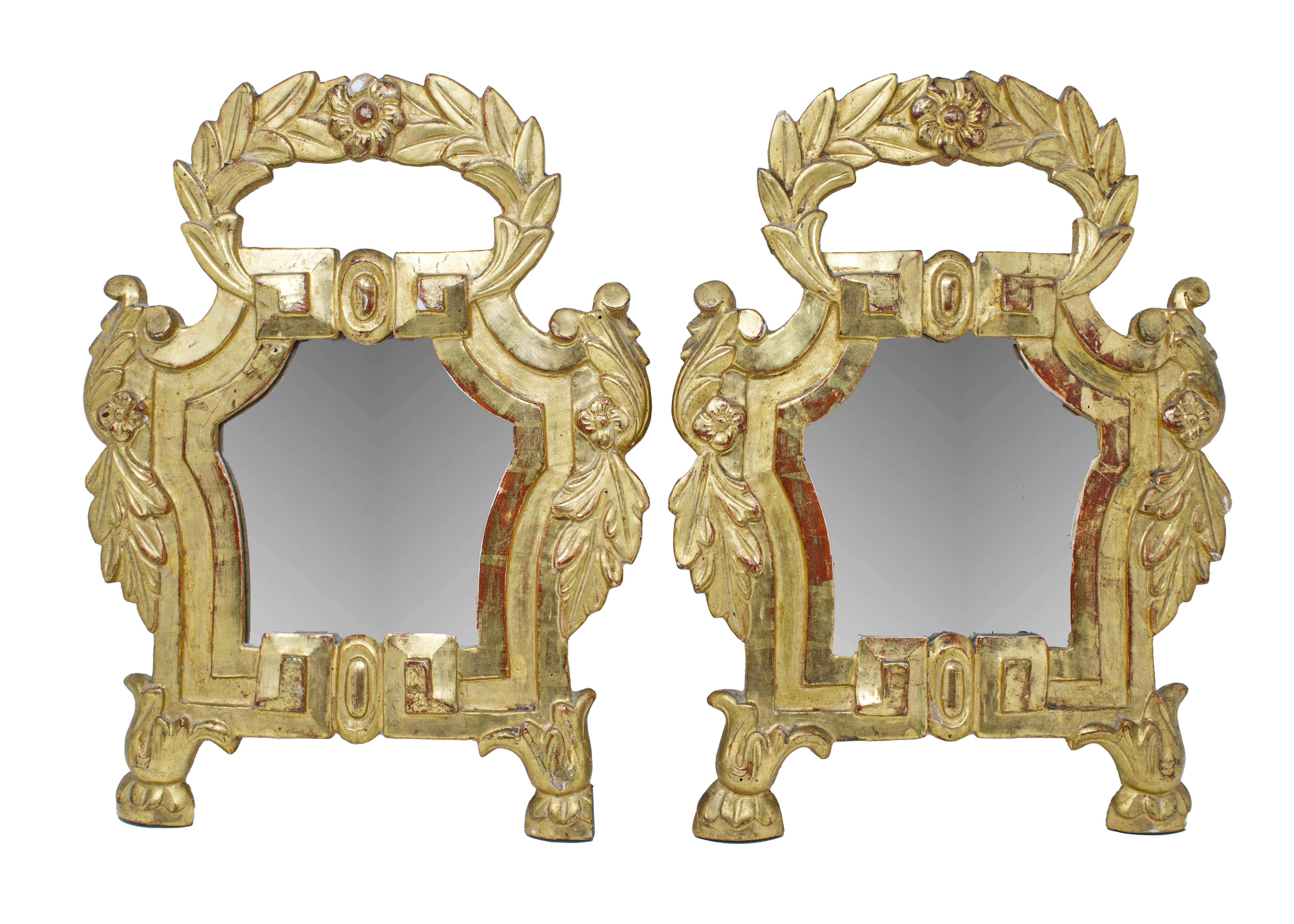 Three Louis XVI 18th Century gilded wood wall mirrors  For Sale 12