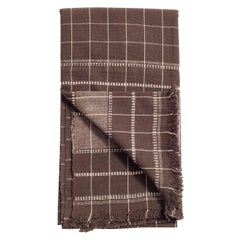 Retro Treacle Dark Brown Handloom Queen Size Bedspread / Coverlet Soft Organic Cotton