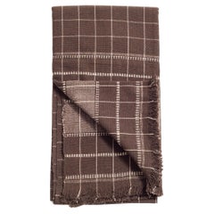 Coperta in cotone organico con motivo a scacchi Treacle Brown