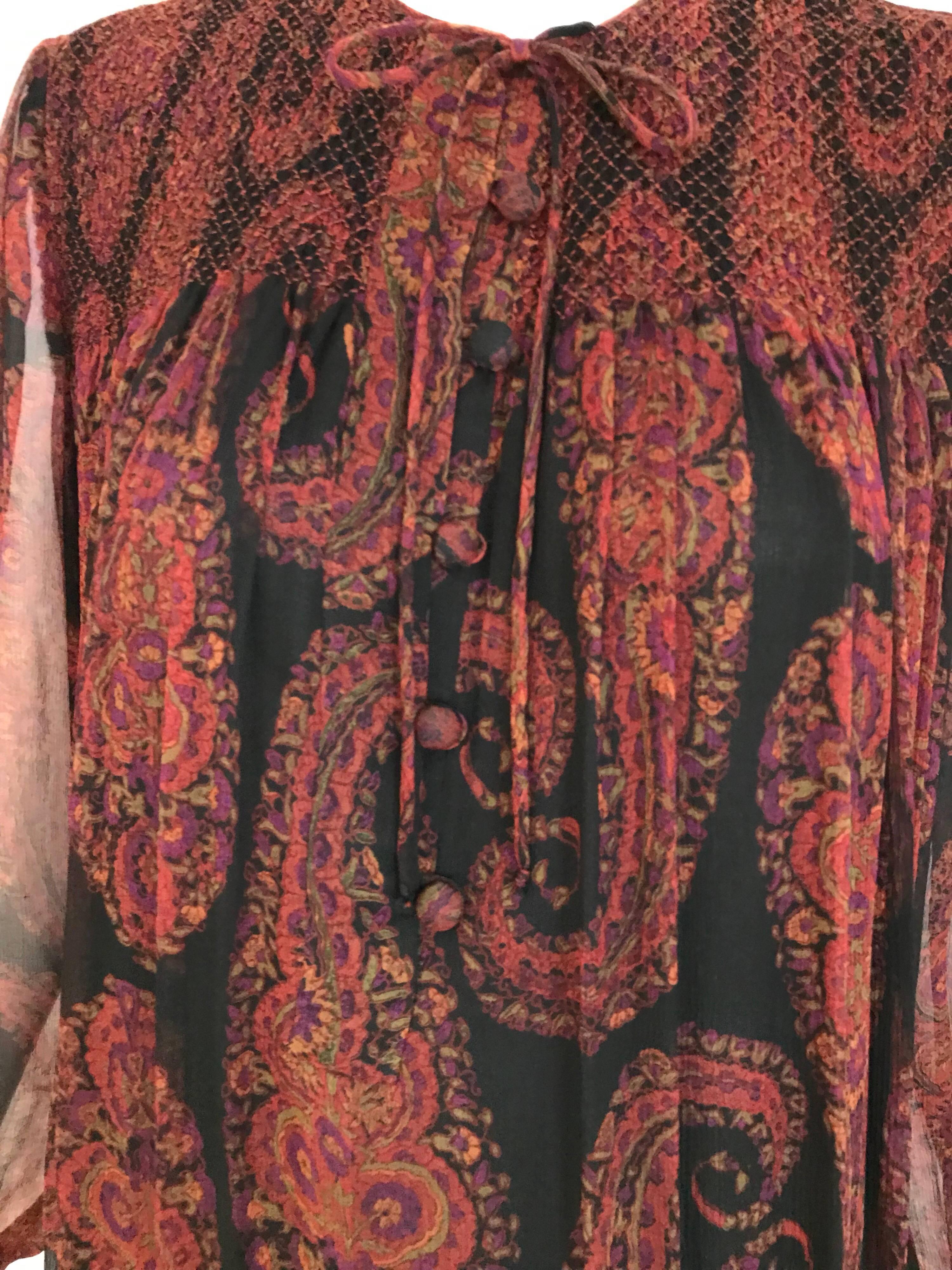 Treacy Loewe Multi Color Paisley Print Maxi Dress In Excellent Condition In Beverly Hills, CA