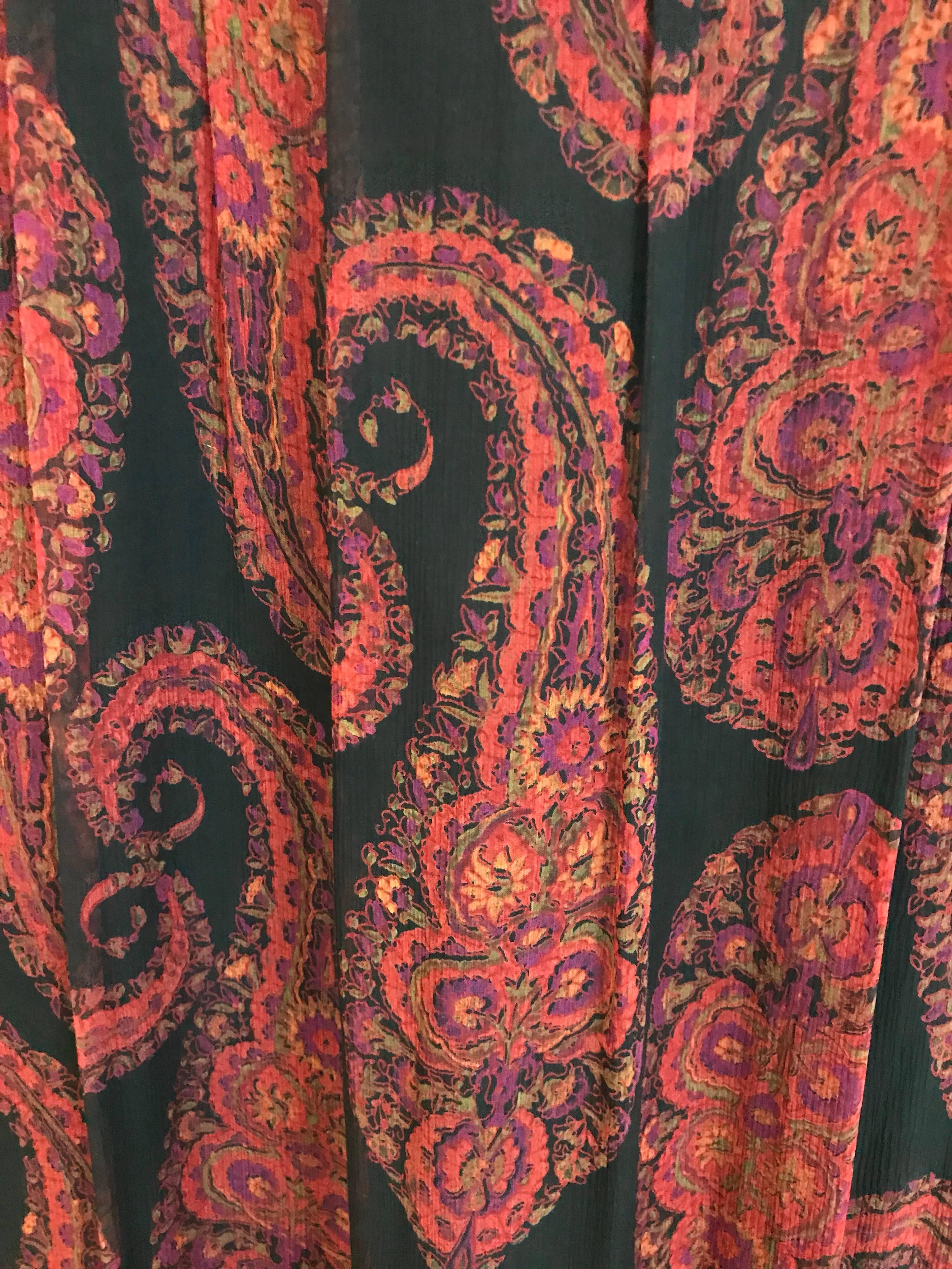 Treacy Loewe Multi Color Paisley Print Maxi Dress 2