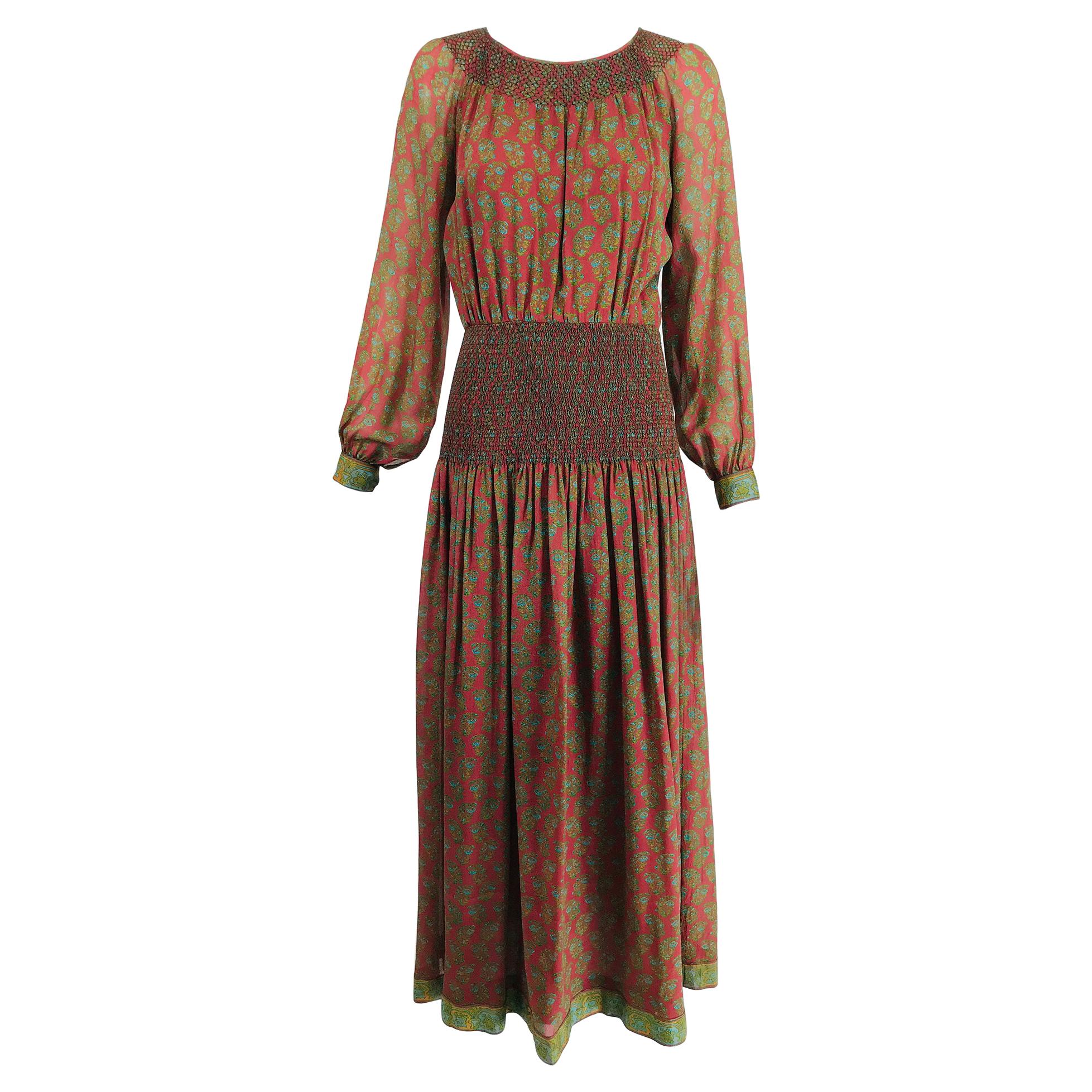 1970s Mollie Parnis Pink Silk Taffeta Dress w Ruffle Detailing
