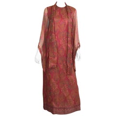 Treacy Lowe Print Chiffon Silk 1970s Indian Caftan