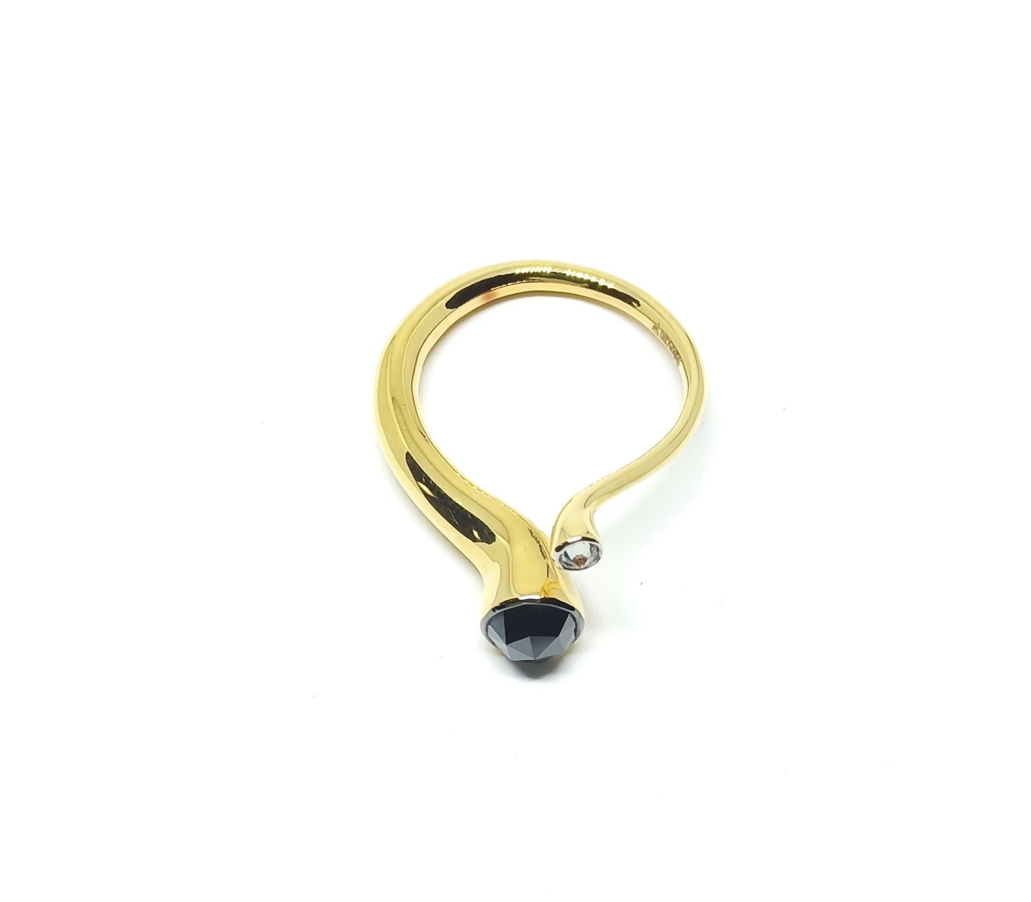 Contemporary Make Your love feel Exceptional with One of a Kind Black and White Diamond Ring For Sale