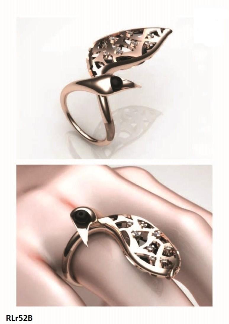 Tread the Untreaded Path with Contemporary White & Black Diamond Rose Gold Ring For Sale 5