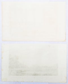 Conjunto de dos grabados de la "Historia de Worcestershire" de Nash /// Paisajes Arte