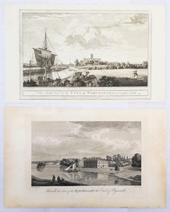 Antique Set of Two Engravings from Nash's "History of Worcestershire" /// Landscapes Art