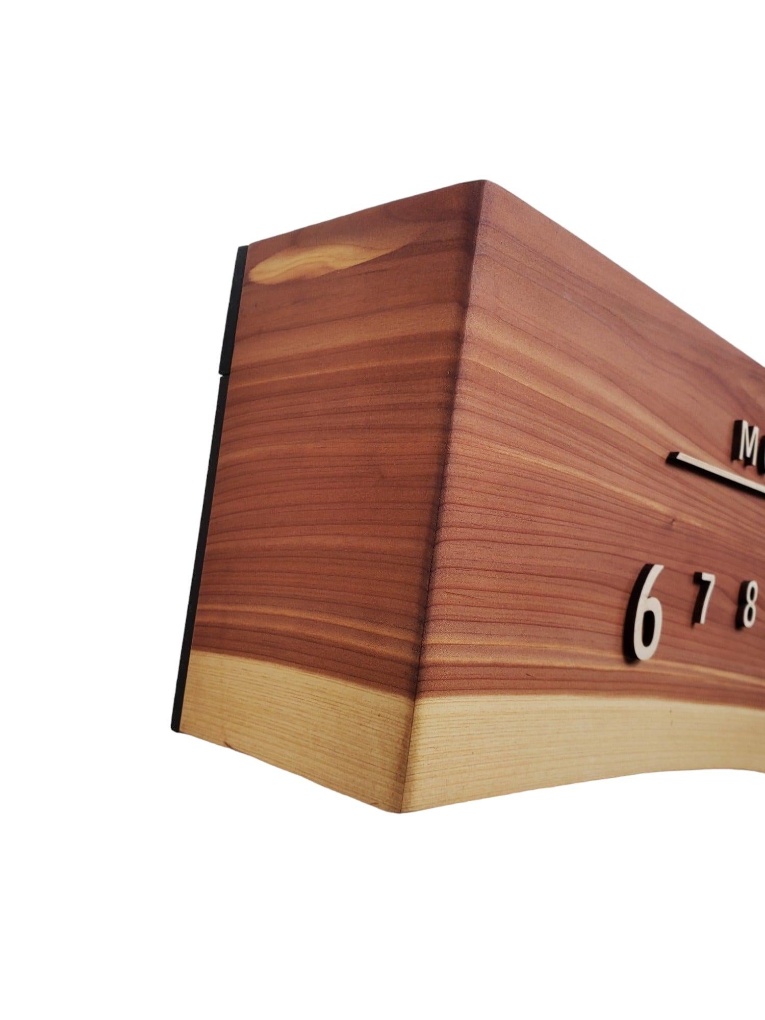 Hand-Crafted Treasure: 3-Foot Cedar and Maple Linear Clock