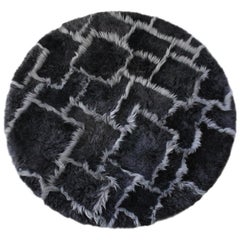Treasure Designer Patchwork Sheepskin Rug in Charcoal Grey, Made in Australia