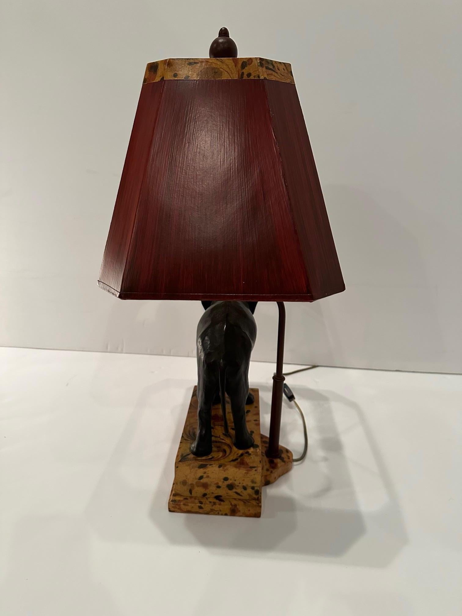 Treasure of a Bronze Elephant Table Lamp with Custom Shade For Sale 6