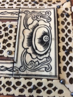 Treasure of an Anglo-Indian Bone and Burlwood Inlay Box