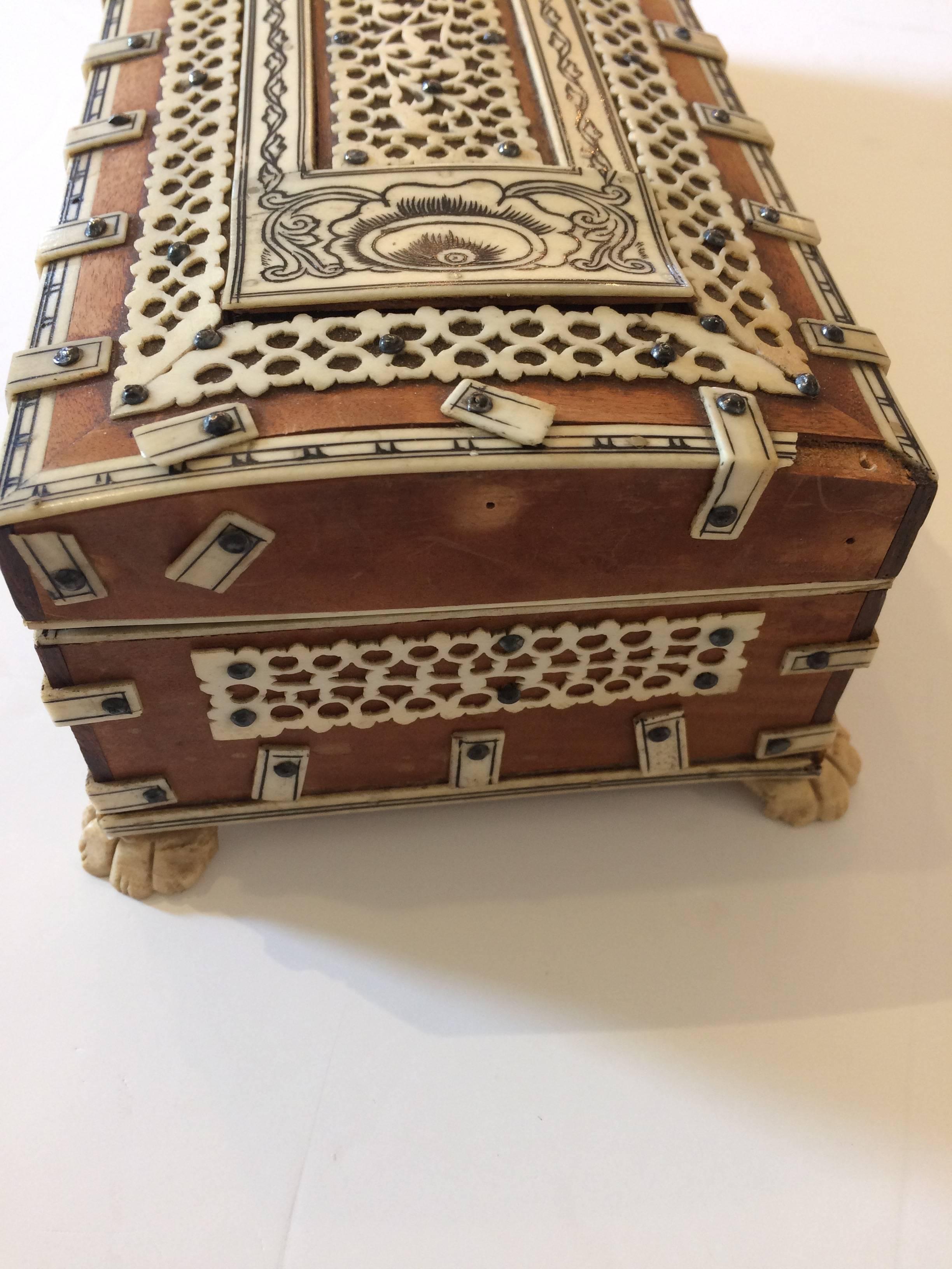 Treasure of an Anglo-Indian Bone and Burlwood Inlay Box 3