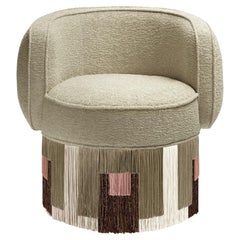 Treasure Pirouette Ecrù Swivel Armchair by Lorenza Bozzoli