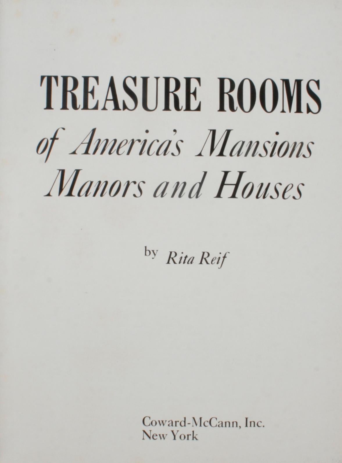 Américain Treasure Rooms of America's Mansions Manors and Houses (Trésors des manoirs et des maisons américains) par Rita Reif, 1ère édition en vente