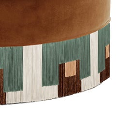 Treasure Tobacco Velvet Large Pouf by Lorenza Bozzoli
